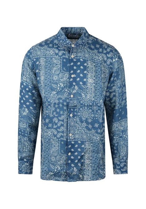 Camicia MC2 Saint Barth uomo PAMPLONA00316H61 blu denim bandana MC2 SAINT BARTH | Camicia | PAMPLONA00316H61